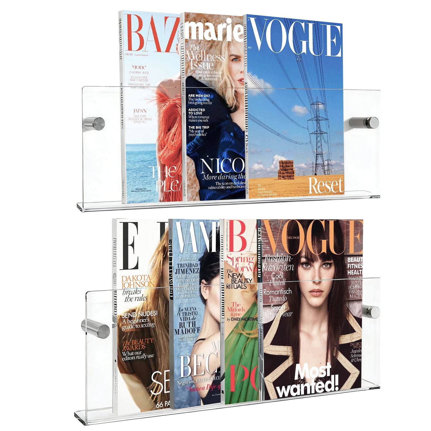 2 Pack Acrylic Magazine Holder