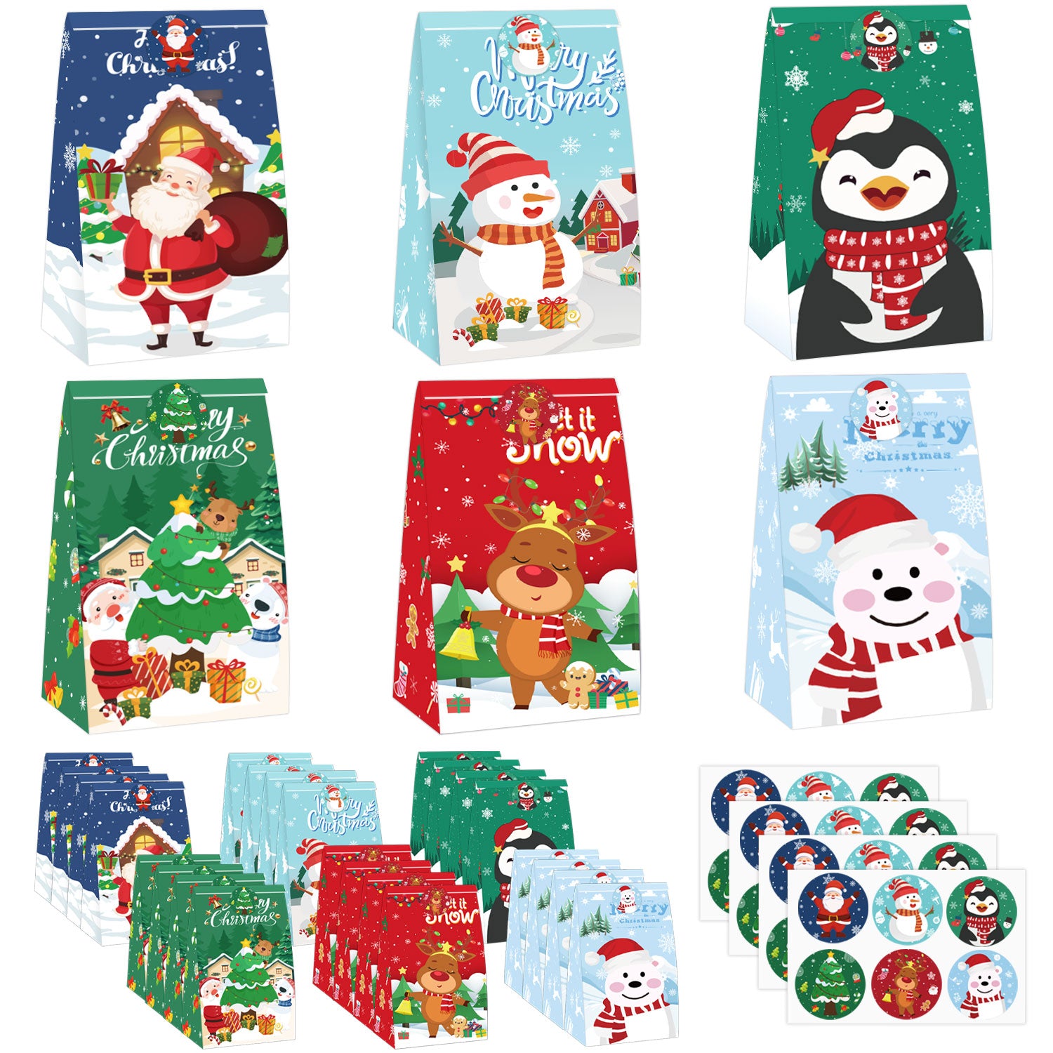 24Pcs Christmas Treat Bags
