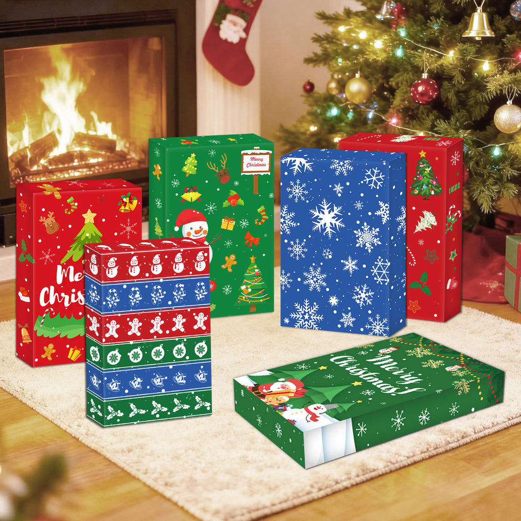12 Pack Medium Christmas Gift Boxes with Lids
