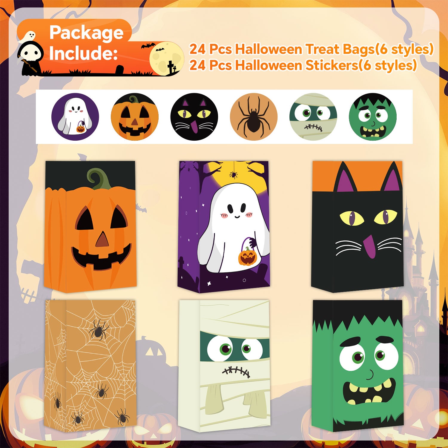 Halloween Treat Bags - 24 PCS