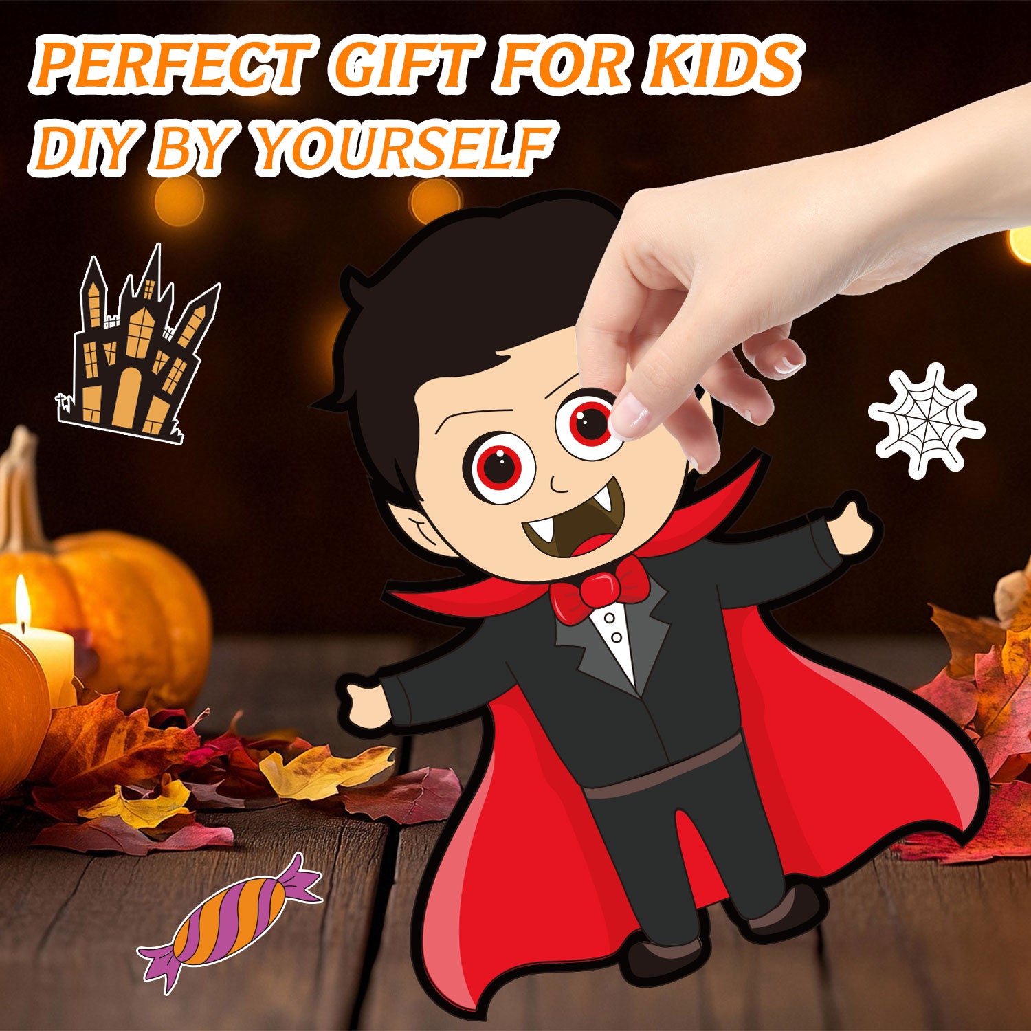 32 Sheets Halloween Make-a-face Sticker Set