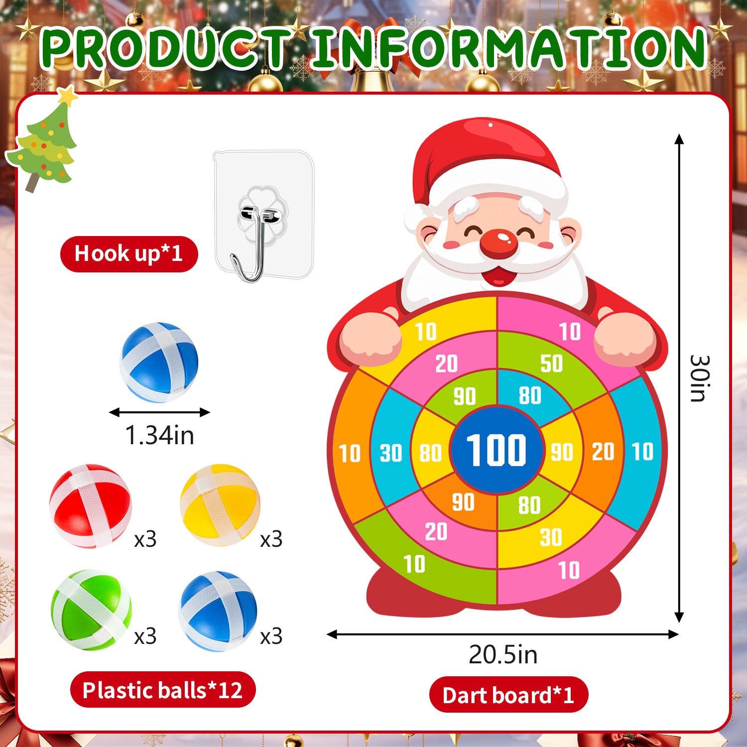 Christmas Dartboard Game For Children