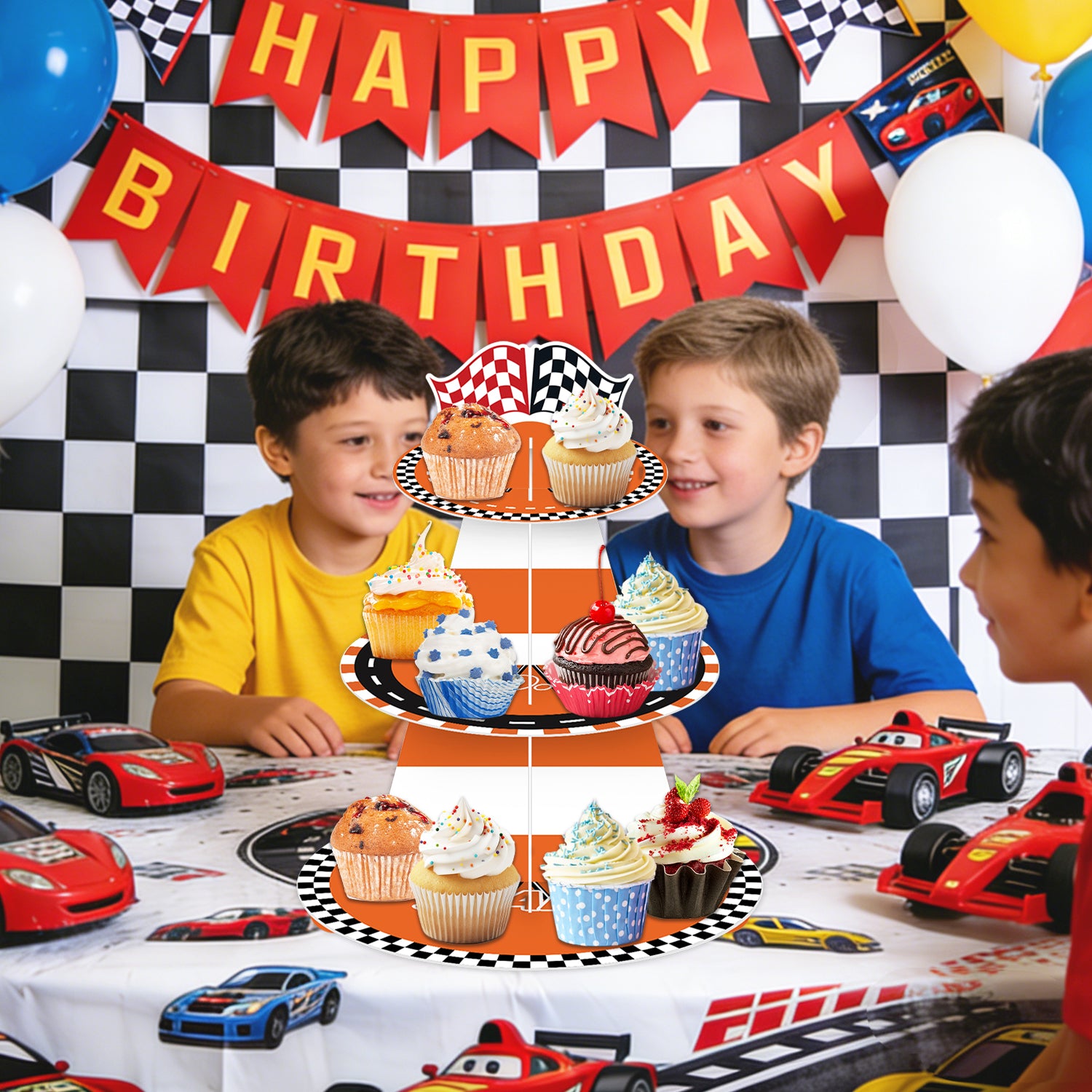 3-Tier Racing Traffic Cones Cupcake Stand