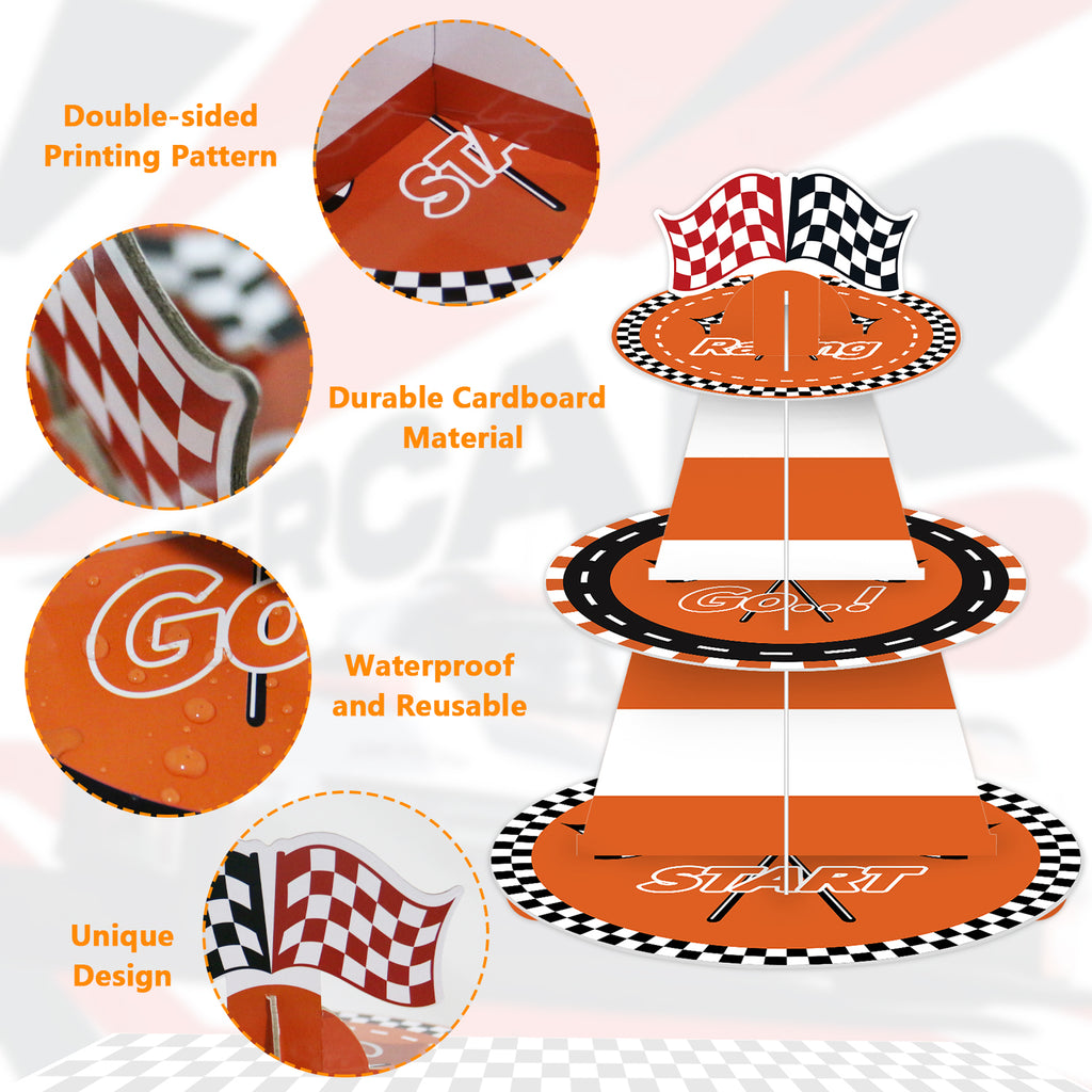 3-Tier Racing Traffic Cones Cupcake Stand
