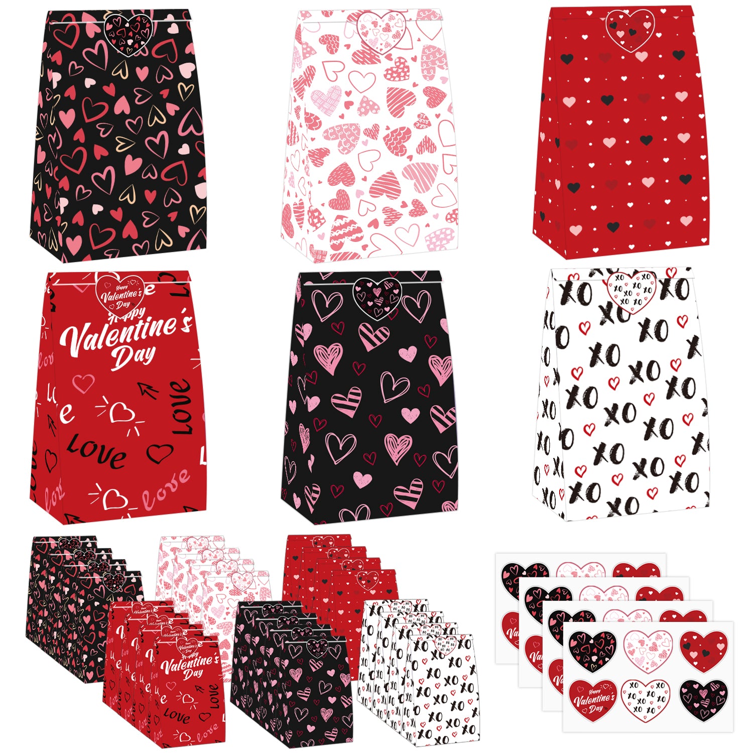 24 Pcs Valentines Gift Bags