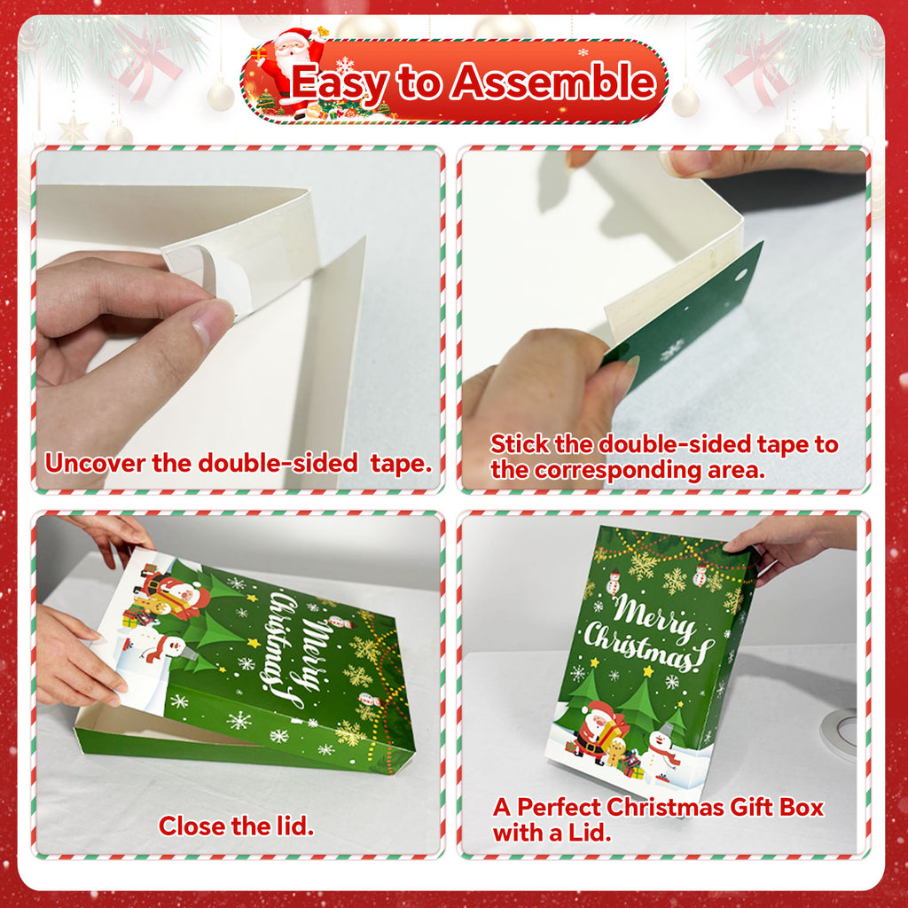 12 Pack Medium Christmas Gift Boxes with Lids