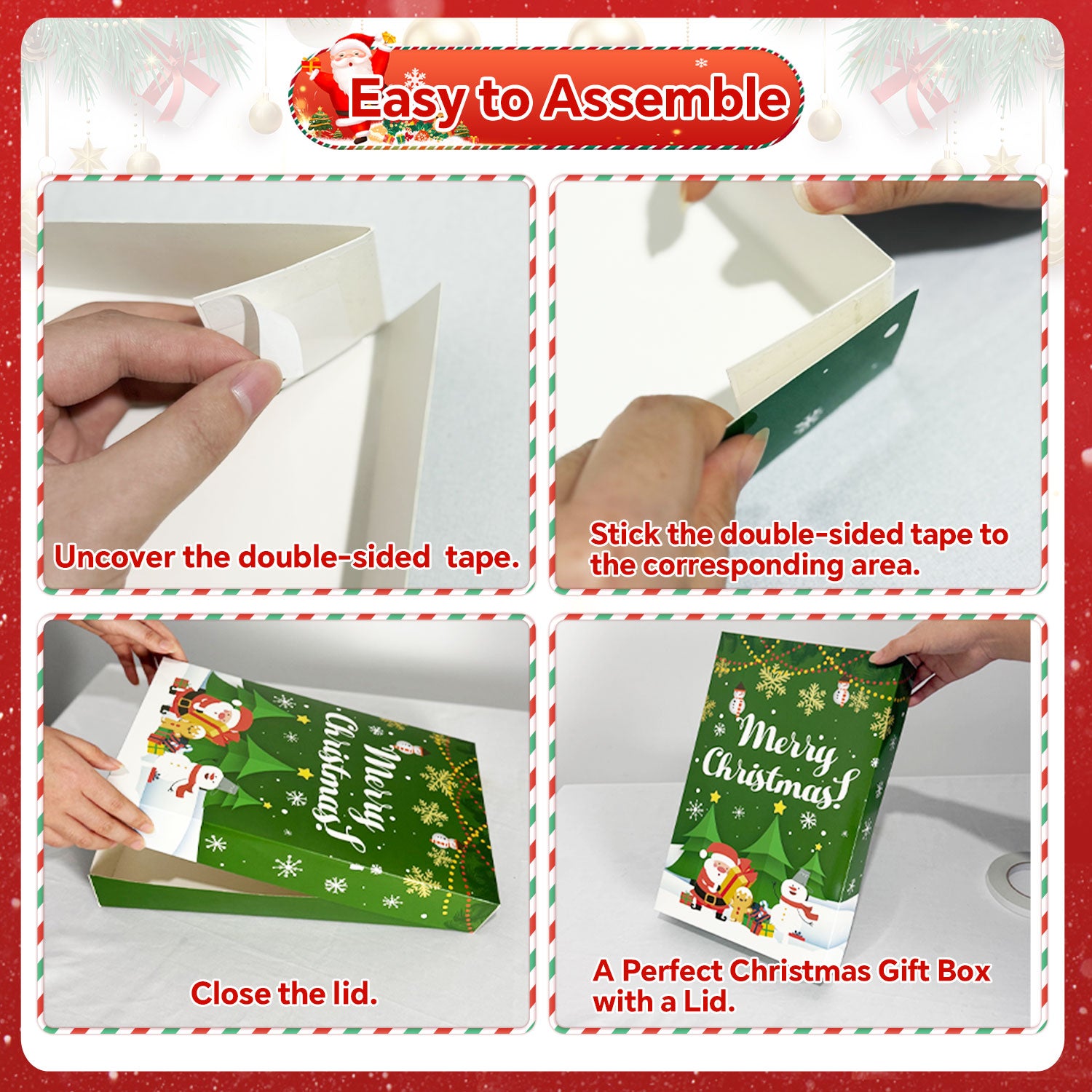 12 Pack Medium Christmas Gift Boxes with Lids