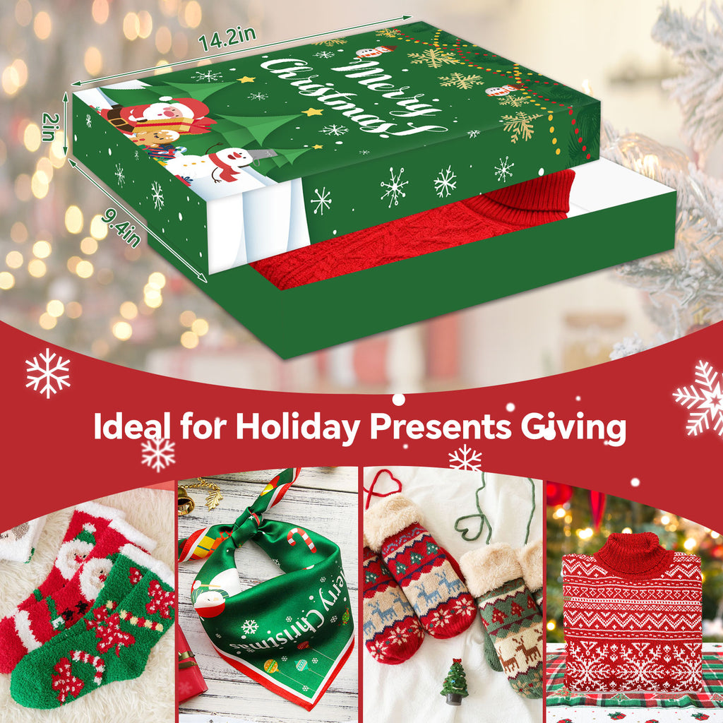 12 Pack Medium Christmas Gift Boxes with Lids