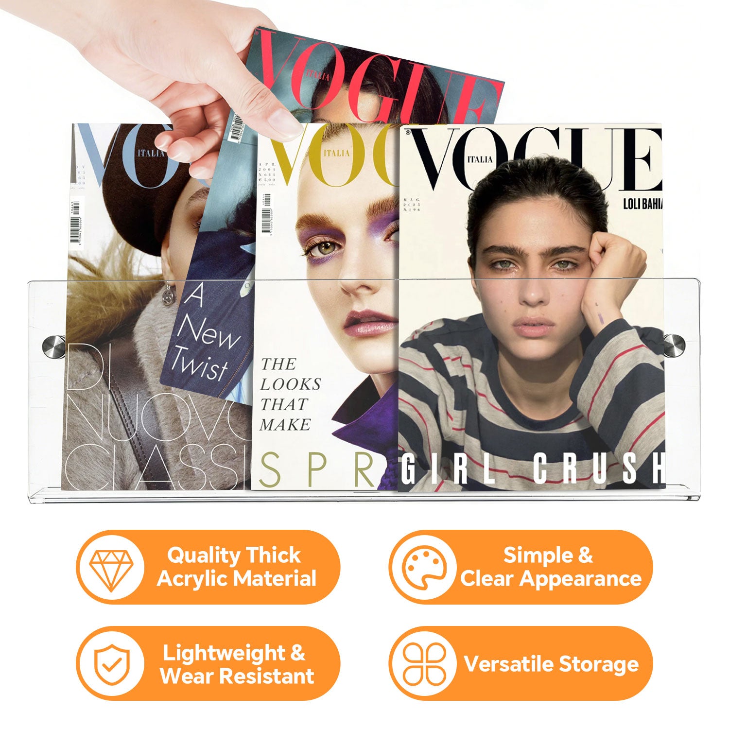 2 Pack Acrylic Magazine Holder