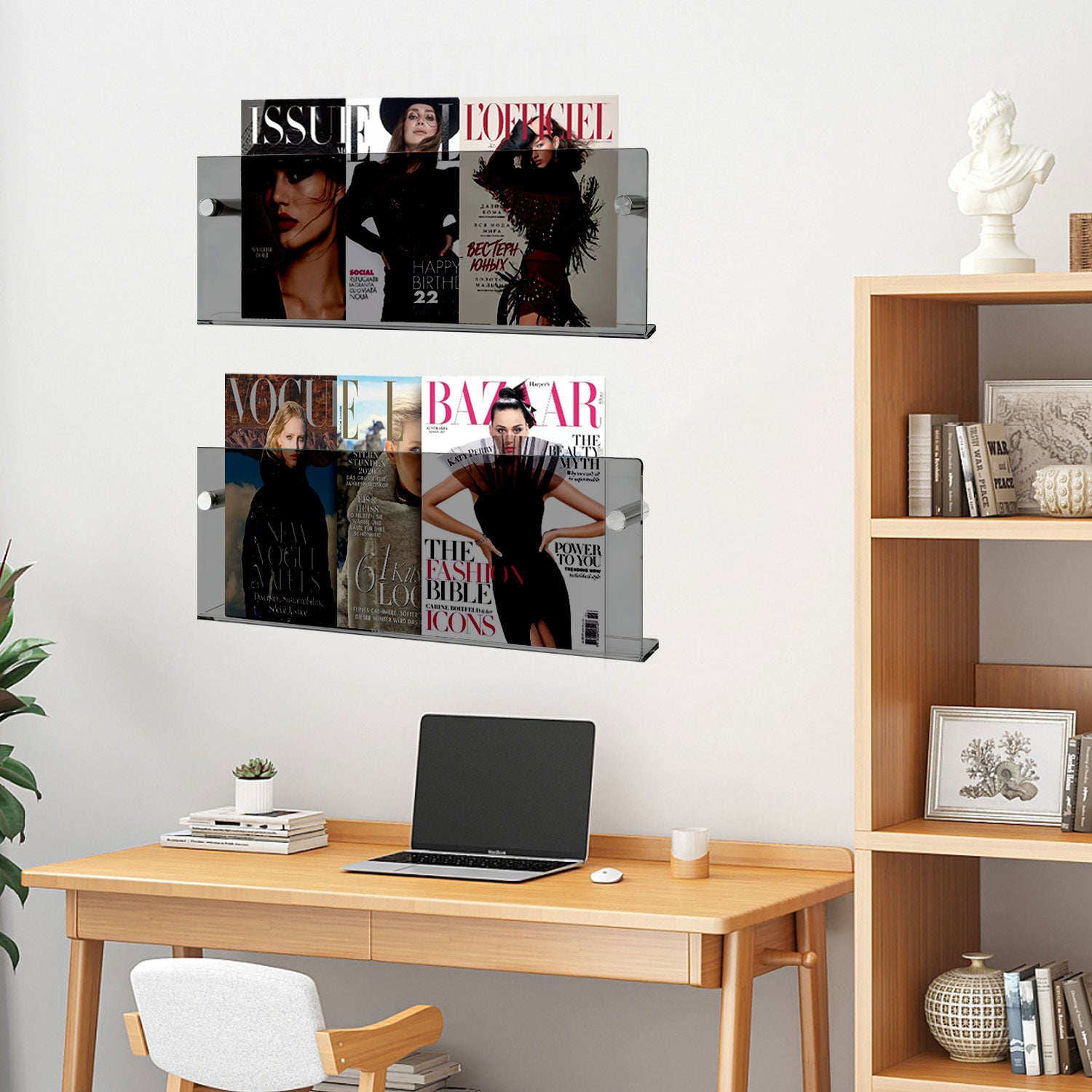 2 Pack Acrylic Magazine Holder