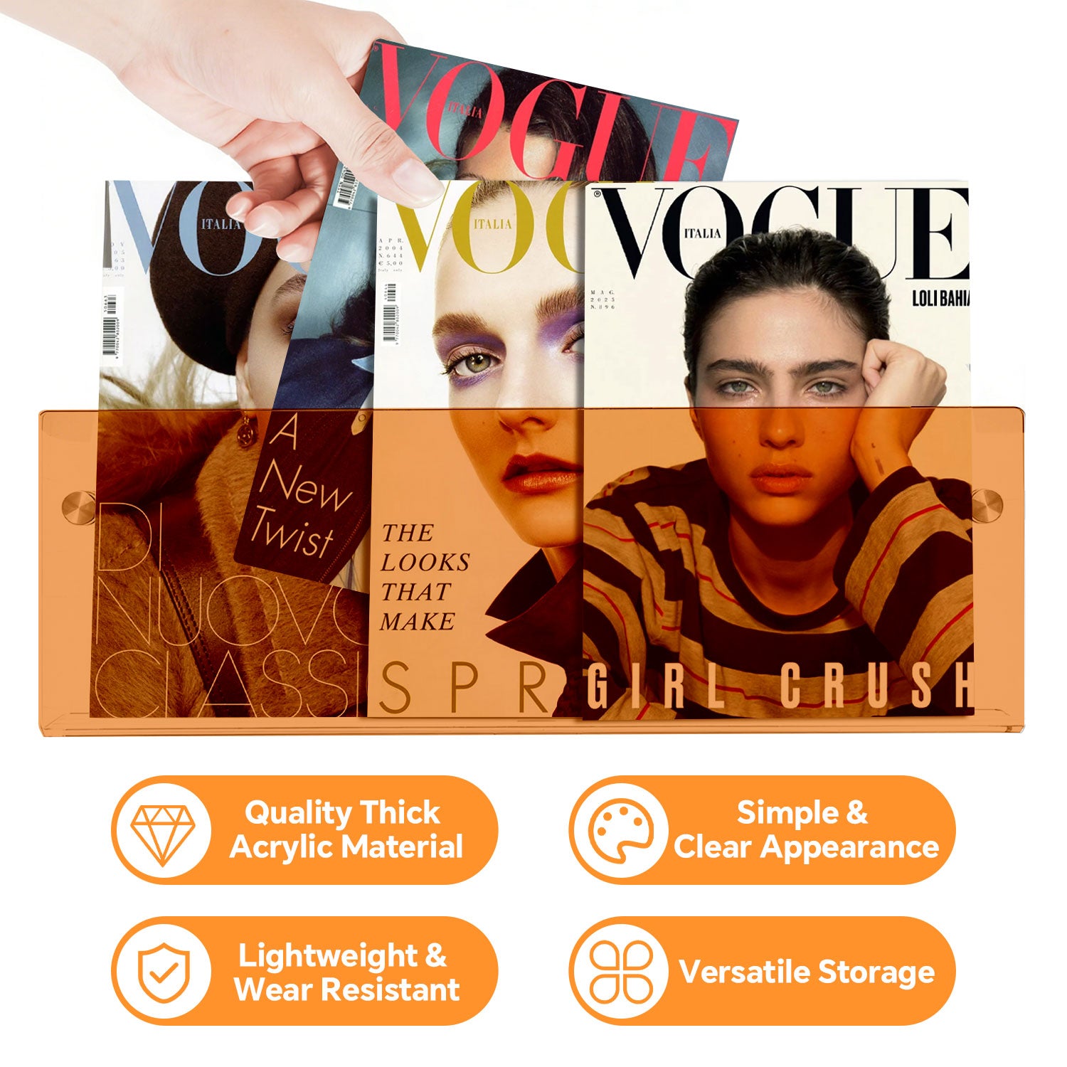 2 Pack Acrylic Magazine Holder