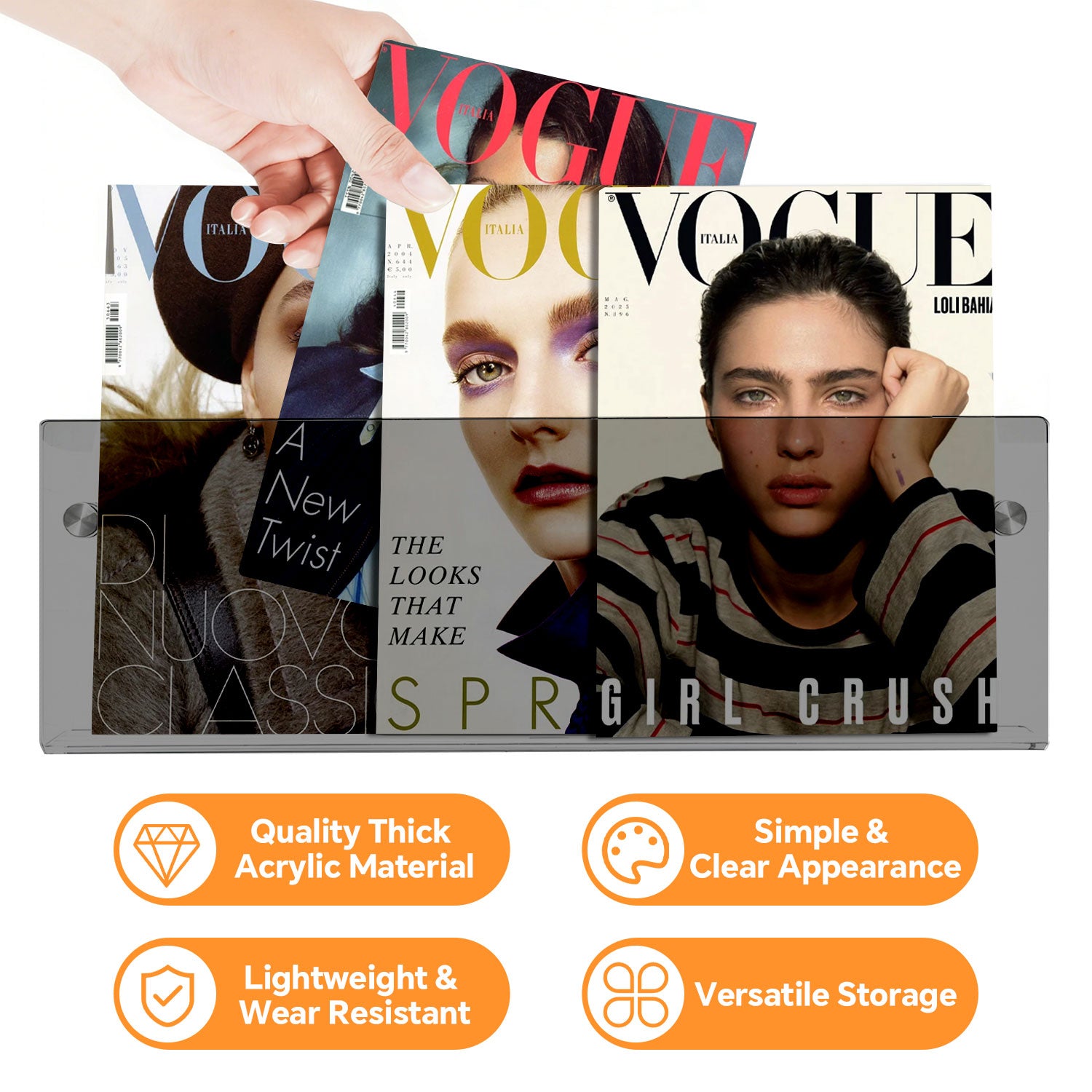 2 Pack Acrylic Magazine Holder