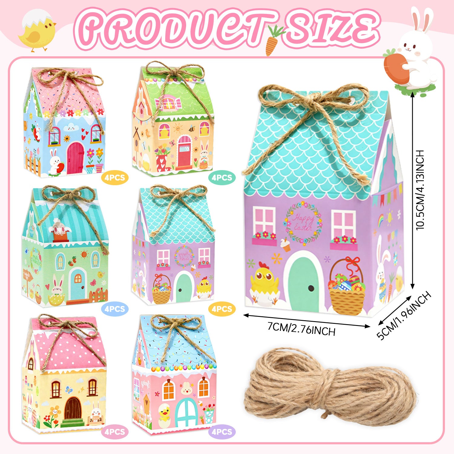 24 Pcs Easter Treat Boxes