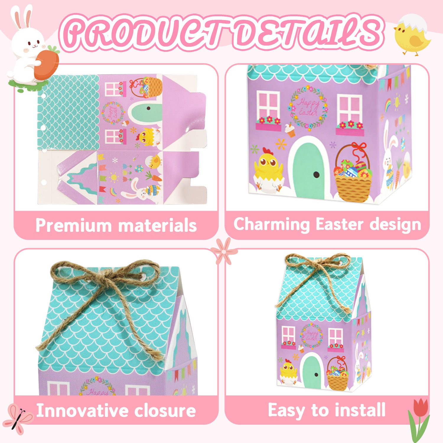 24 Pcs Easter Treat Boxes