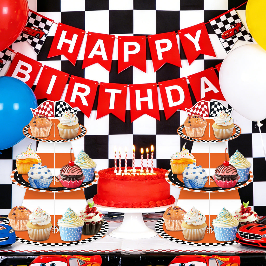 3-Tier Racing Traffic Cones Cupcake Stand