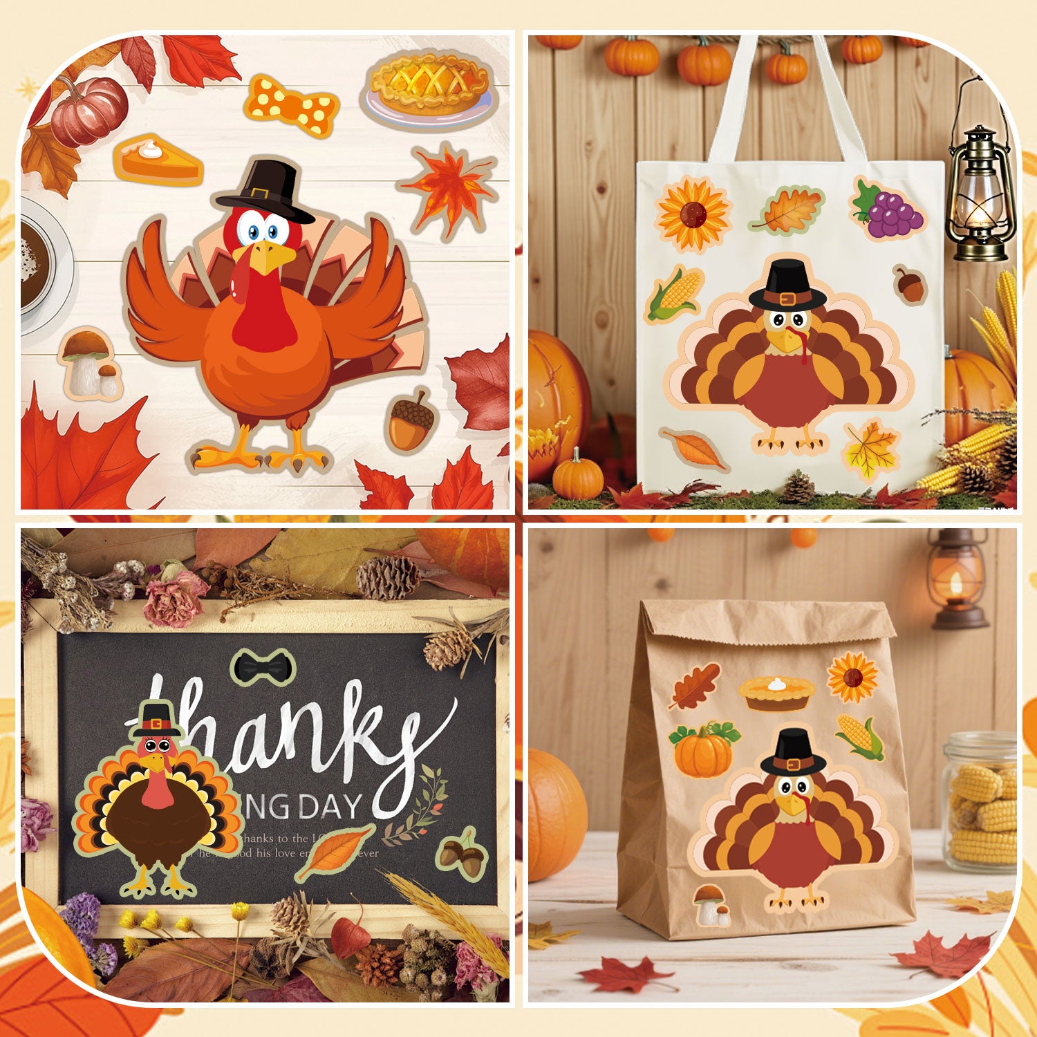 30 Pcs Make a Turkey Stickers Thanksgiving Crafts Make Your Own Sticker